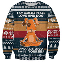 Peace Love And Dog Christmas Sweatshirt Xmas Holiday Patterns - Wonder Print Shop
