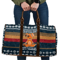 Peace Love And Dog Christmas Travel Bag Xmas Holiday Patterns - Wonder Print Shop
