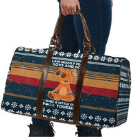 Peace Love And Dog Christmas Travel Bag Xmas Holiday Patterns - Wonder Print Shop