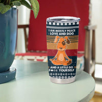 Peace Love And Dog Christmas Tumbler Cup Xmas Holiday Patterns - Wonder Print Shop