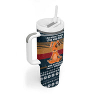 Peace Love And Dog Christmas Tumbler With Handle Xmas Holiday Patterns - Wonder Print Shop