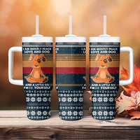 Peace Love And Dog Christmas Tumbler With Handle Xmas Holiday Patterns - Wonder Print Shop