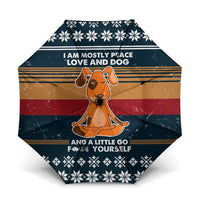 Peace Love And Dog Christmas Umbrella Xmas Holiday Patterns - Wonder Print Shop