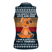 Peace Love And Dog Christmas Women Sleeveless Polo Shirt Xmas Holiday Patterns - Wonder Print Shop