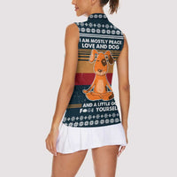 Peace Love And Dog Christmas Women Sleeveless Polo Shirt Xmas Holiday Patterns - Wonder Print Shop