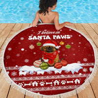 Pekingese Dog I Believe In Santa Paws Christmas Beach Blanket Xmas Holiday Patterns - Wonder Print Shop