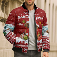 Pekingese Dog I Believe In Santa Paws Christmas Bomber Puffer Jacket Xmas Holiday Patterns - Wonder Print Shop