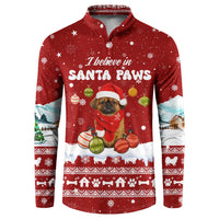 Pekingese Dog I Believe In Santa Paws Christmas Button Sweatshirt Xmas Holiday Patterns - Wonder Print Shop