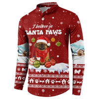 Pekingese Dog I Believe In Santa Paws Christmas Button Sweatshirt Xmas Holiday Patterns - Wonder Print Shop