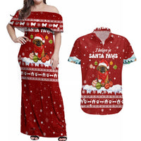 Pekingese Dog I Believe In Santa Paws Christmas Couples Matching Off Shoulder Maxi Dress and Hawaiian Shirt Xmas Holiday Patterns - Wonder Print Shop