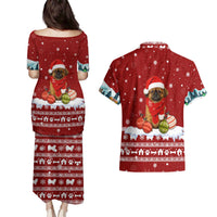 Pekingese Dog I Believe In Santa Paws Christmas Couples Matching Puletasi and Hawaiian Shirt Xmas Holiday Patterns - Wonder Print Shop