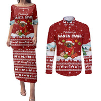 Pekingese Dog I Believe In Santa Paws Christmas Couples Matching Puletasi and Long Sleeve Button Shirt Xmas Holiday Patterns - Wonder Print Shop