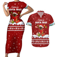 Pekingese Dog I Believe In Santa Paws Christmas Couples Matching Short Sleeve Bodycon Dress and Hawaiian Shirt Xmas Holiday Patterns - Wonder Print Shop