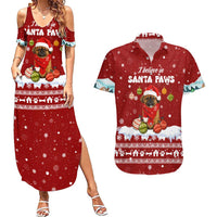 Pekingese Dog I Believe In Santa Paws Christmas Couples Matching Summer Maxi Dress and Hawaiian Shirt Xmas Holiday Patterns - Wonder Print Shop