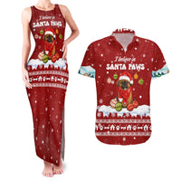 Pekingese Dog I Believe In Santa Paws Christmas Couples Matching Tank Maxi Dress and Hawaiian Shirt Xmas Holiday Patterns - Wonder Print Shop
