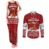 Pekingese Dog I Believe In Santa Paws Christmas Couples Matching Tank Maxi Dress and Long Sleeve Button Shirt Xmas Holiday Patterns - Wonder Print Shop