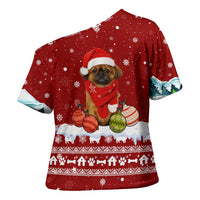 Pekingese Dog I Believe In Santa Paws Christmas Cross Shoulder Shirt Xmas Holiday Patterns - Wonder Print Shop