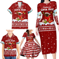 Pekingese Dog I Believe In Santa Paws Christmas Family Matching Long Sleeve Bodycon Dress and Hawaiian Shirt Xmas Holiday Patterns - Wonder Print Shop