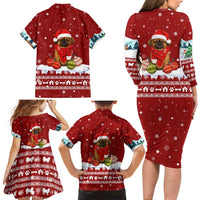 Pekingese Dog I Believe In Santa Paws Christmas Family Matching Long Sleeve Bodycon Dress and Hawaiian Shirt Xmas Holiday Patterns - Wonder Print Shop
