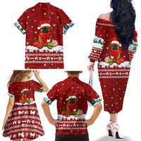 Pekingese Dog I Believe In Santa Paws Christmas Family Matching Off The Shoulder Long Sleeve Dress and Hawaiian Shirt Xmas Holiday Patterns - Wonder Print Shop