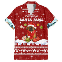 Pekingese Dog I Believe In Santa Paws Christmas Family Matching Off The Shoulder Long Sleeve Dress and Hawaiian Shirt Xmas Holiday Patterns - Wonder Print Shop