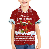 Pekingese Dog I Believe In Santa Paws Christmas Family Matching Short Sleeve Bodycon Dress and Hawaiian Shirt Xmas Holiday Patterns - Wonder Print Shop