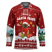 Pekingese Dog I Believe In Santa Paws Christmas Hockey Jersey Xmas Holiday Patterns - Wonder Print Shop