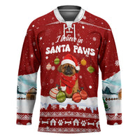 Pekingese Dog I Believe In Santa Paws Christmas Hockey Jersey Xmas Holiday Patterns - Wonder Print Shop
