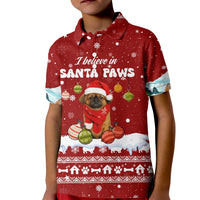 Pekingese Dog I Believe In Santa Paws Christmas Kid Polo Shirt Xmas Holiday Patterns - Wonder Print Shop