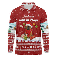 Pekingese Dog I Believe In Santa Paws Christmas Long Sleeve Polo Shirt Xmas Holiday Patterns - Wonder Print Shop
