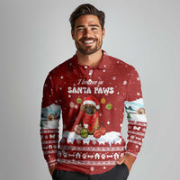 Pekingese Dog I Believe In Santa Paws Christmas Long Sleeve Polo Shirt Xmas Holiday Patterns - Wonder Print Shop