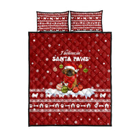 Pekingese Dog I Believe In Santa Paws Christmas Quilt Bed Set Xmas Holiday Patterns - Wonder Print Shop
