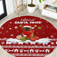 Pekingese Dog I Believe In Santa Paws Christmas Round Carpet Xmas Holiday Patterns - Wonder Print Shop
