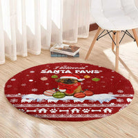 Pekingese Dog I Believe In Santa Paws Christmas Round Carpet Xmas Holiday Patterns - Wonder Print Shop