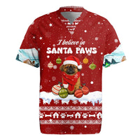 Pekingese Dog I Believe In Santa Paws Christmas Rugby Jersey Xmas Holiday Patterns - Wonder Print Shop
