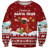 Pekingese Dog I Believe In Santa Paws Christmas Sweatshirt Xmas Holiday Patterns - Wonder Print Shop