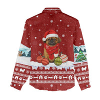 Pekingese Dog I Believe In Santa Paws Christmas Women Casual Shirt Xmas Holiday Patterns - Wonder Print Shop
