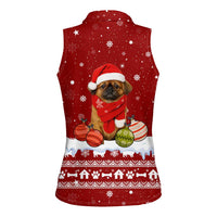Pekingese Dog I Believe In Santa Paws Christmas Women Sleeveless Polo Shirt Xmas Holiday Patterns - Wonder Print Shop