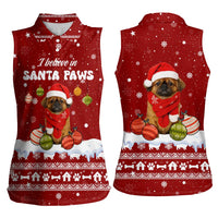 Pekingese Dog I Believe In Santa Paws Christmas Women Sleeveless Polo Shirt Xmas Holiday Patterns - Wonder Print Shop