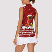 Pekingese Dog I Believe In Santa Paws Christmas Women Sleeveless Polo Shirt Xmas Holiday Patterns - Wonder Print Shop