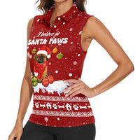 Pekingese Dog I Believe In Santa Paws Christmas Women Sleeveless Polo Shirt Xmas Holiday Patterns - Wonder Print Shop