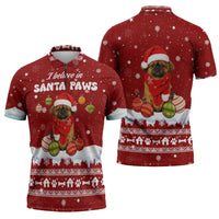 Pekingese Dog I Believe In Santa Paws Christmas Zipper Polo Shirt Xmas Holiday Patterns - Wonder Print Shop