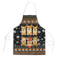 Pembroke Welsh Corgi Dog Christmas Apron Xmas Holiday Patterns - Wonder Print Shop