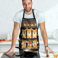 Pembroke Welsh Corgi Dog Christmas Apron Xmas Holiday Patterns - Wonder Print Shop