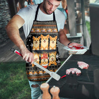 Pembroke Welsh Corgi Dog Christmas Apron Xmas Holiday Patterns - Wonder Print Shop