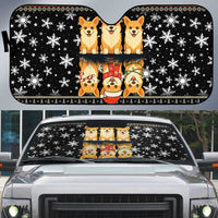 Pembroke Welsh Corgi Dog Christmas Auto Sun Shade Xmas Holiday Patterns - Wonder Print Shop