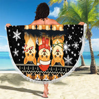 Pembroke Welsh Corgi Dog Christmas Beach Blanket Xmas Holiday Patterns - Wonder Print Shop