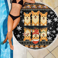 Pembroke Welsh Corgi Dog Christmas Beach Blanket Xmas Holiday Patterns - Wonder Print Shop
