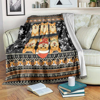 Pembroke Welsh Corgi Dog Christmas Blanket Xmas Holiday Patterns - Wonder Print Shop