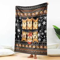 Pembroke Welsh Corgi Dog Christmas Blanket Xmas Holiday Patterns - Wonder Print Shop